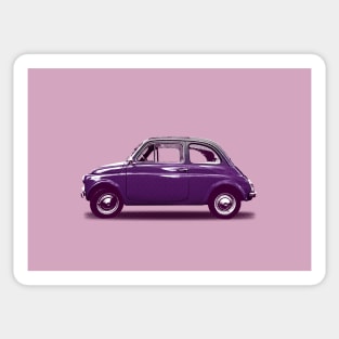 Purple Fiat 500 Sticker